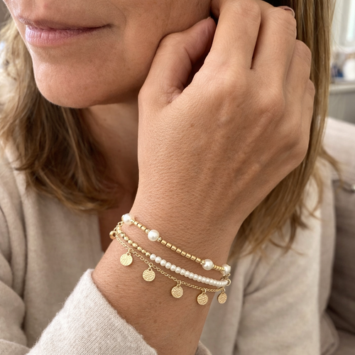 3-Piece Layered Anklet Set Coastal Charm | Gold