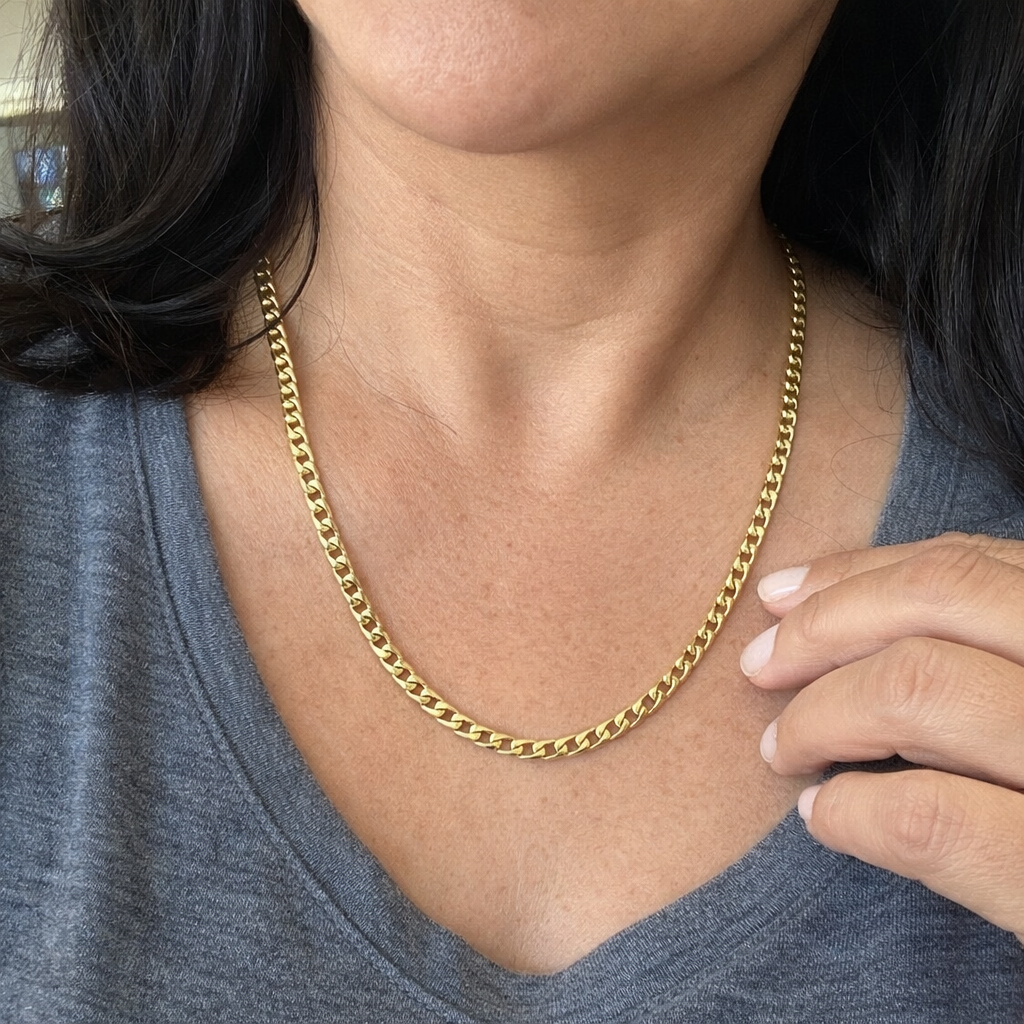 Flat Curb Chain Necklace