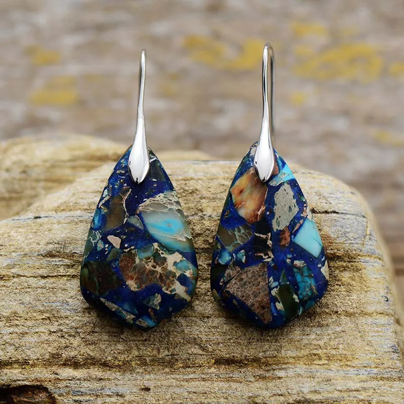 Ione Blue Jasper Abstract Drops