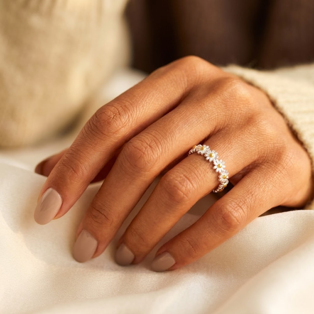 Ombeline — Floral Silver Ring