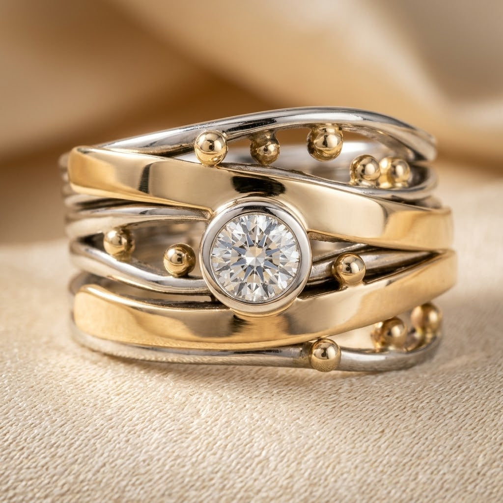 Sabine — Gold & Silver Wrap Ring