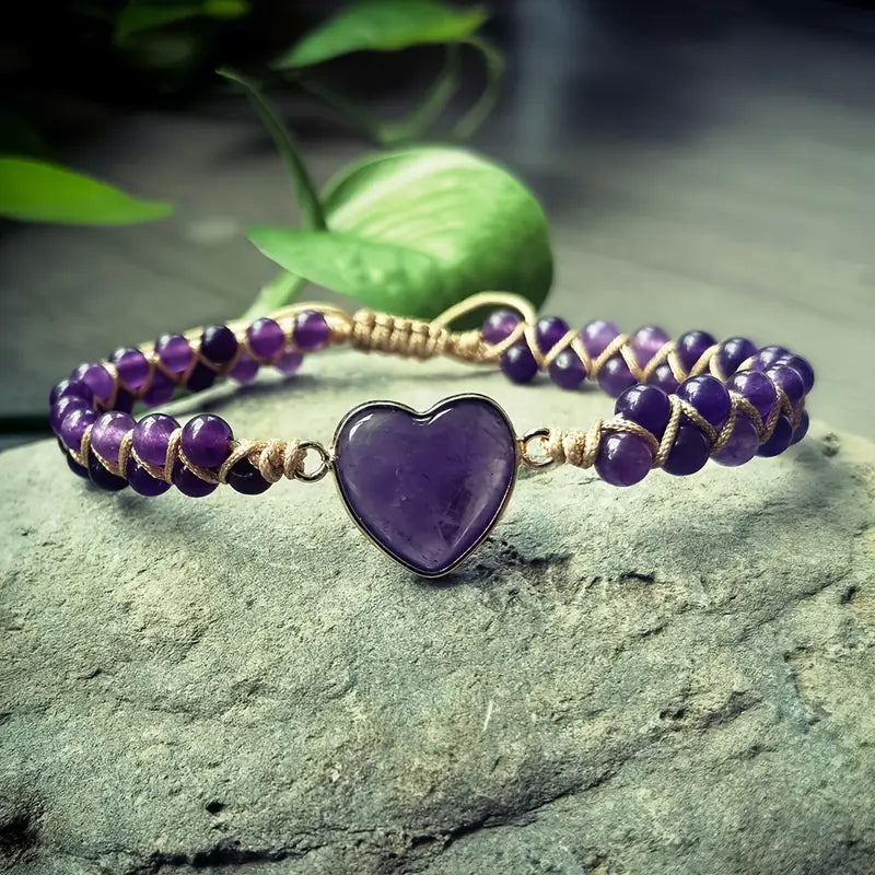 Johanna — Boho Adjustable Heart Stone Bracelet