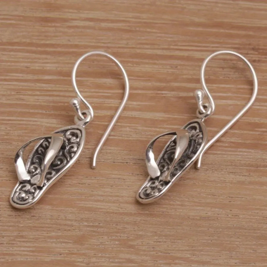 2pcs Stylish Exquisite Vintage Earrings Creative Flip-flop Earrings