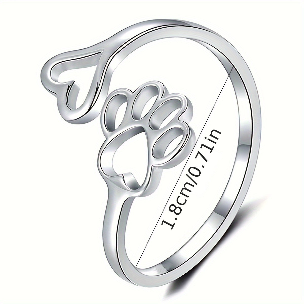 Sunny — Paw Print & Heart Ring