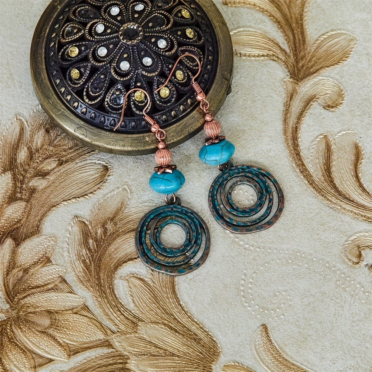 Aria — Turquoise Copper Drop Earrings