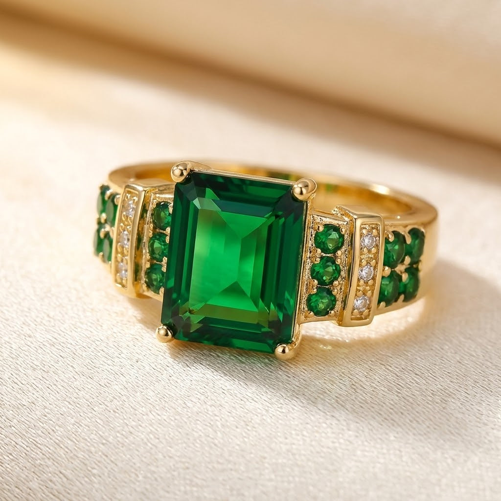 Delphine — Gold Emerald Multi-Stone Ring