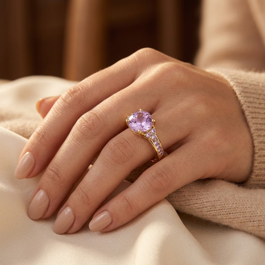 Odile — Gold Amethyst Ring