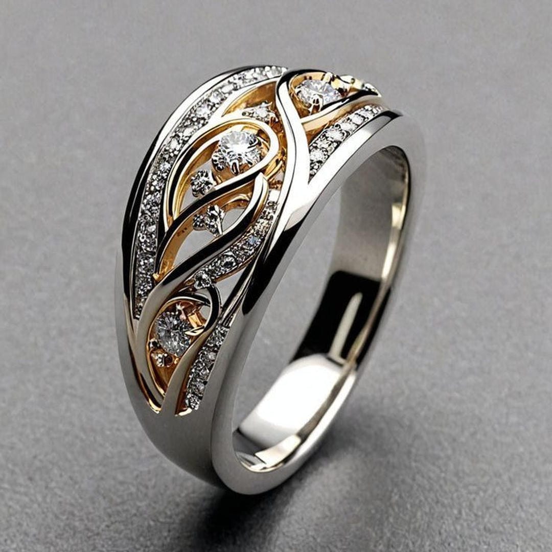 Clementine Sculptural Gold and Silver Ring