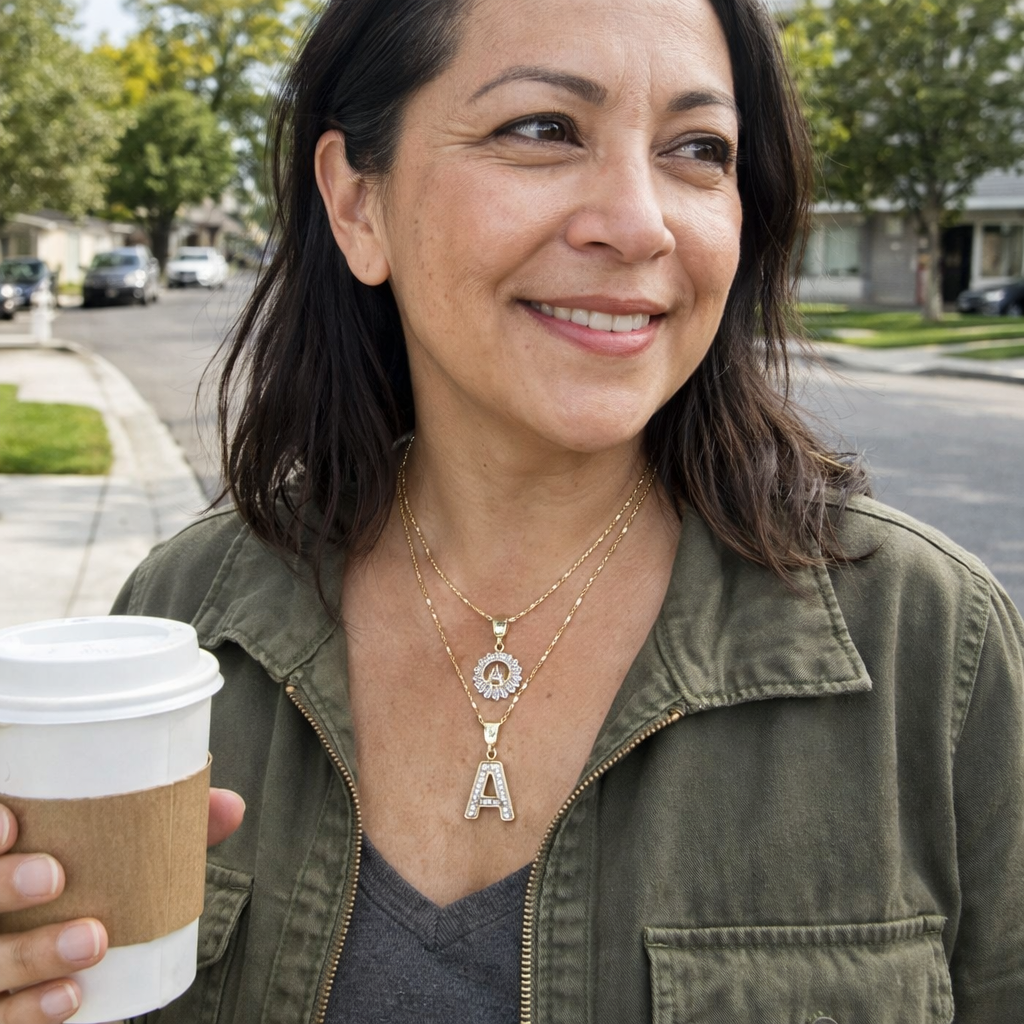 Pavé Initial Necklace Set