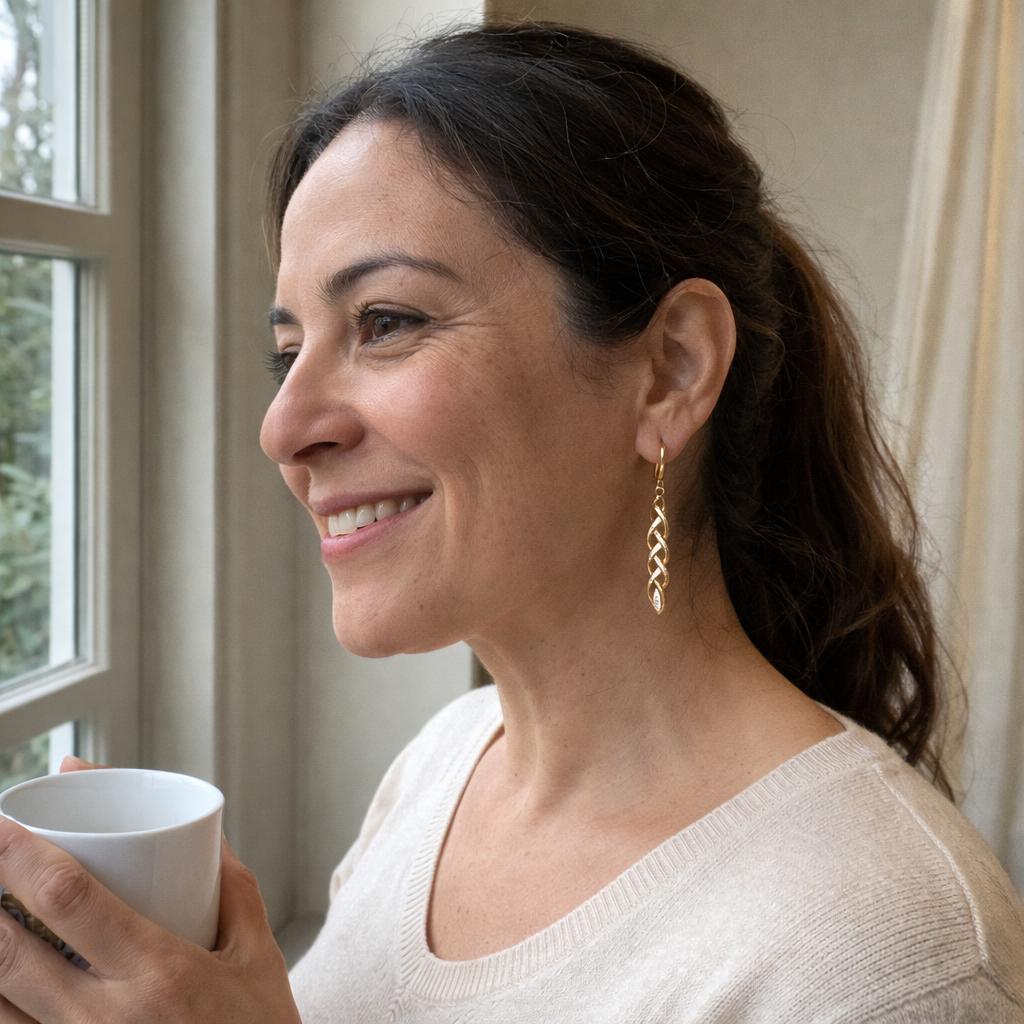 Ava Shiny Hoop Earrings | Gold
