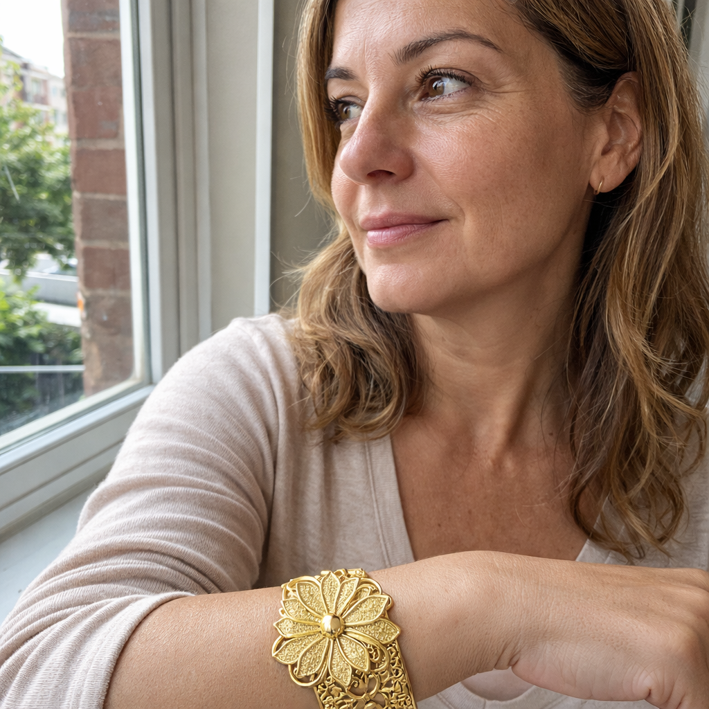 Retro-Style Flower Ring | Gold