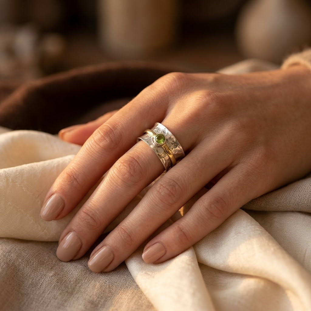 Emeline — Rustic Gold & Silver Ring