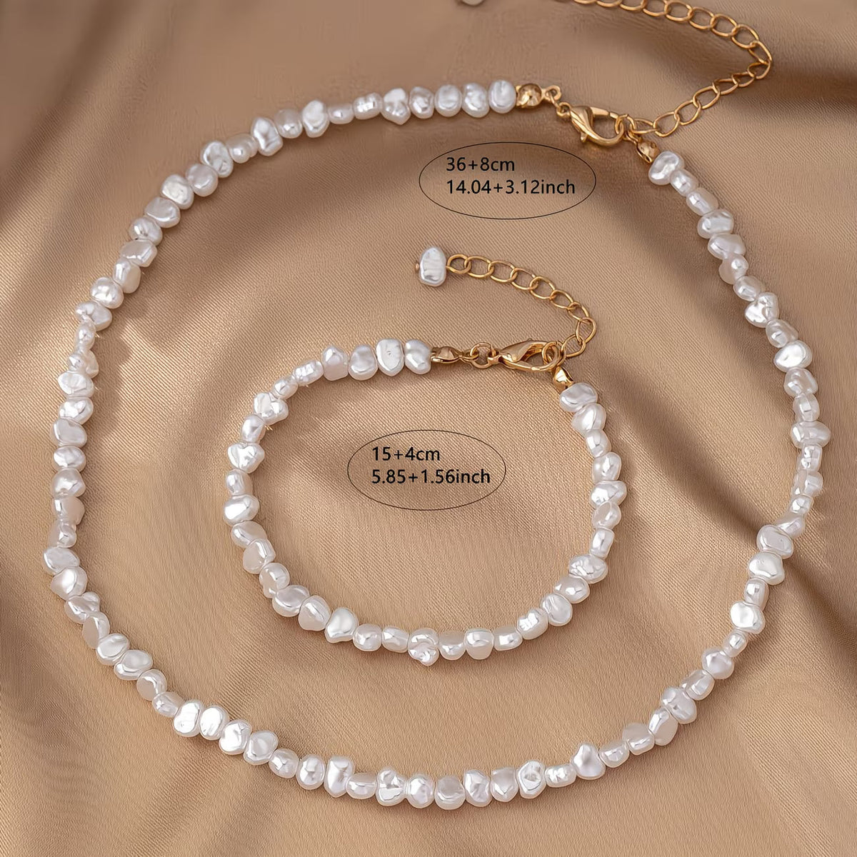 Violet — Baroque Pearl Necklace & Bracelet Set