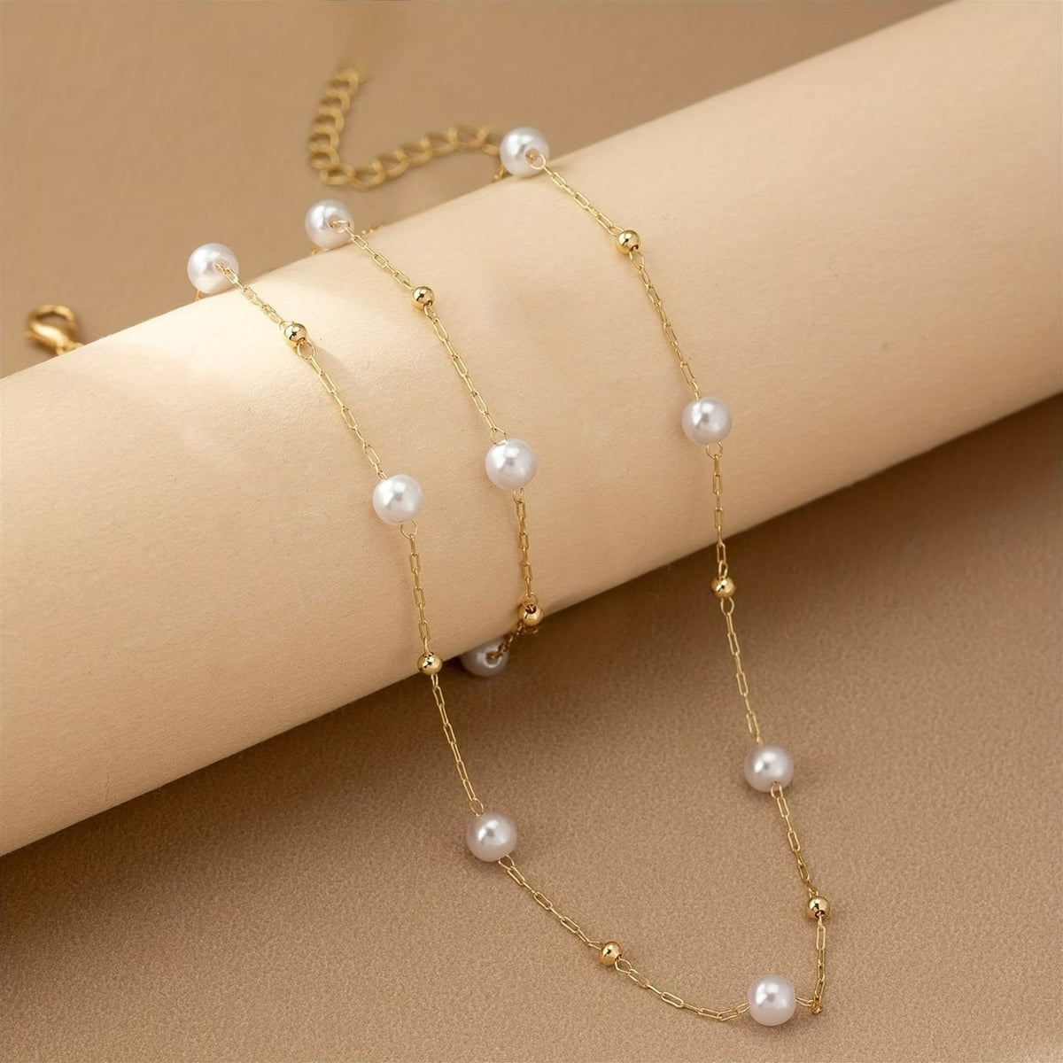 Blythe — Dainty Pearl Chain Jewelry Set