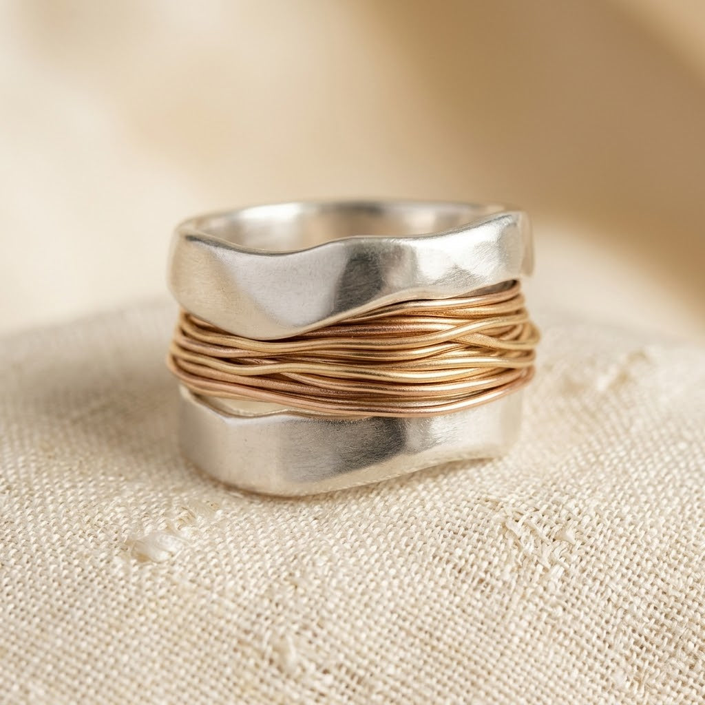 Lise — Gold & Silver Wrap Ring