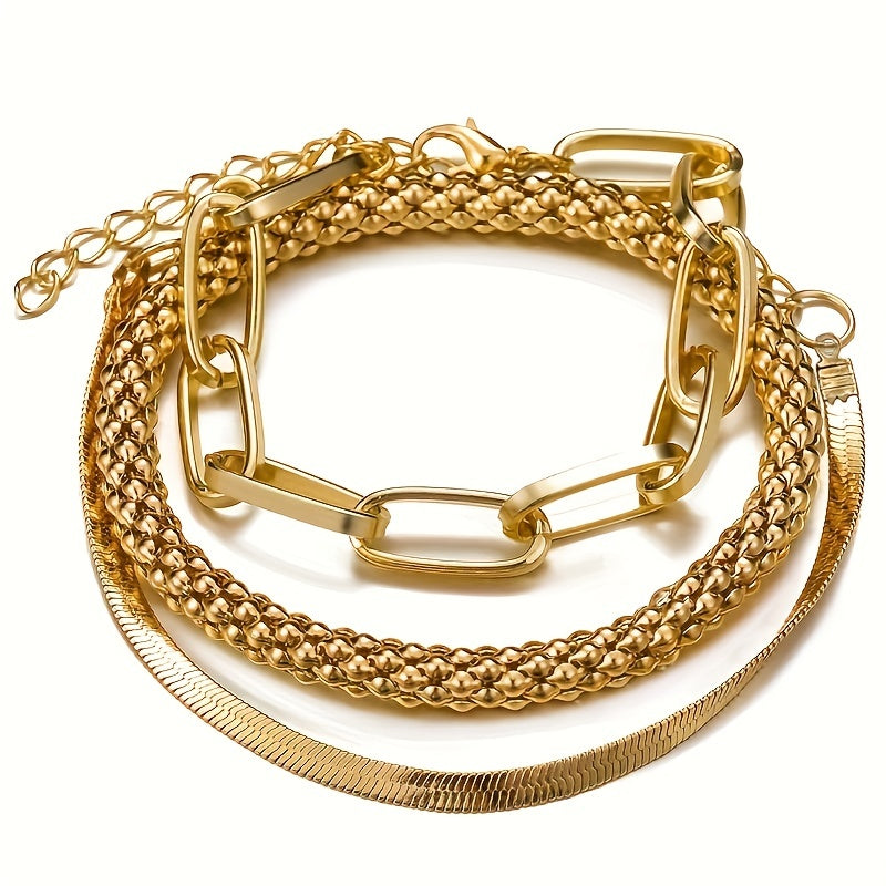 Holly — Layered Snake Chain Bracelet Set