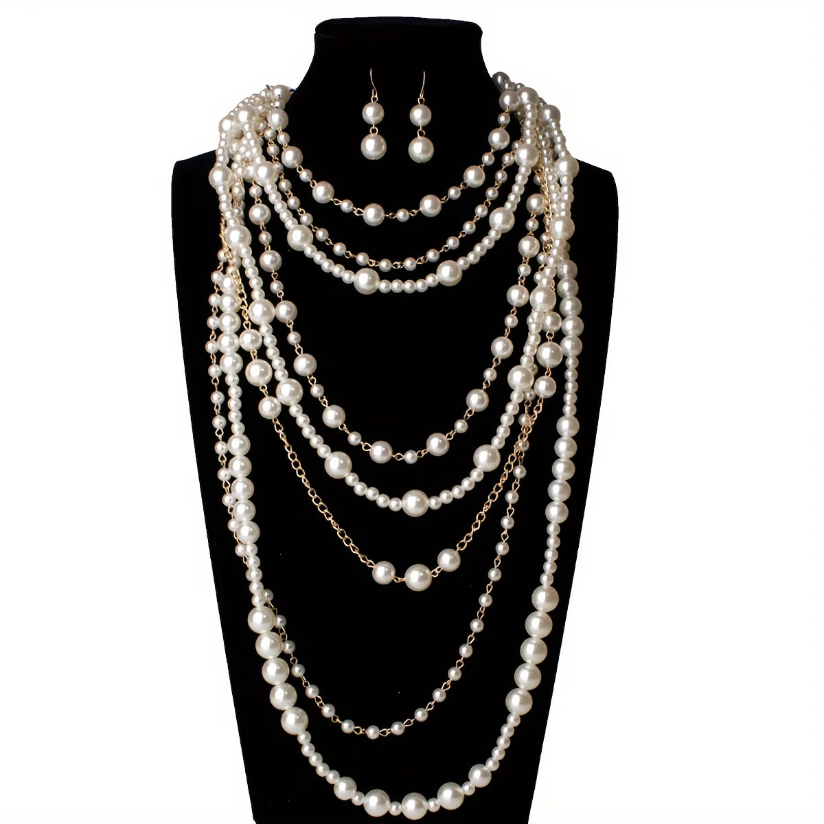 Isadora — Boho Layered Pearl Statement Set