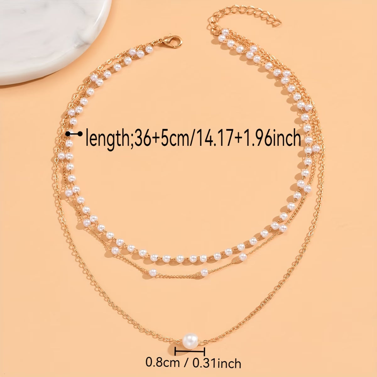 Bianca — Trinity Layered Pearl Necklace Set