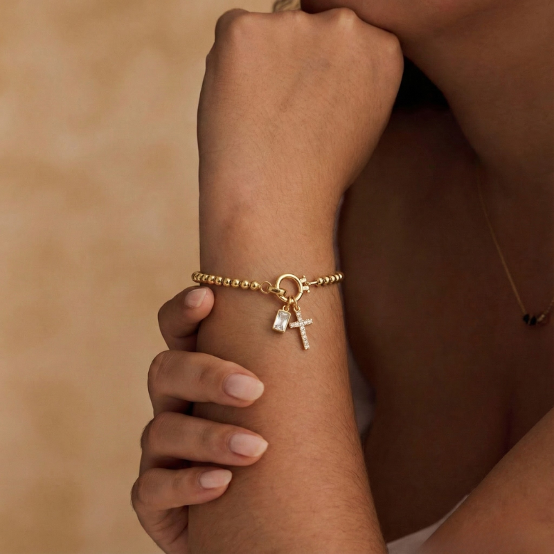 Arianna — Birthstone Cross Bracelet