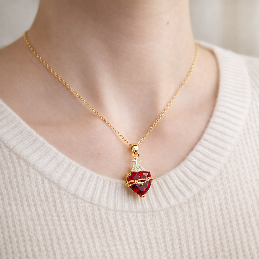 Rauha — Peace of Heart Gold Necklace