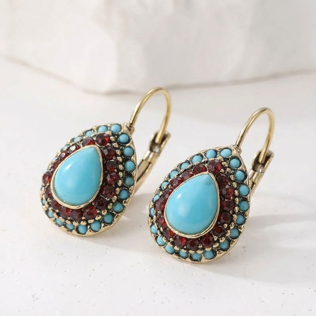 Isla — Vintage Crystal Teardrop Earrings