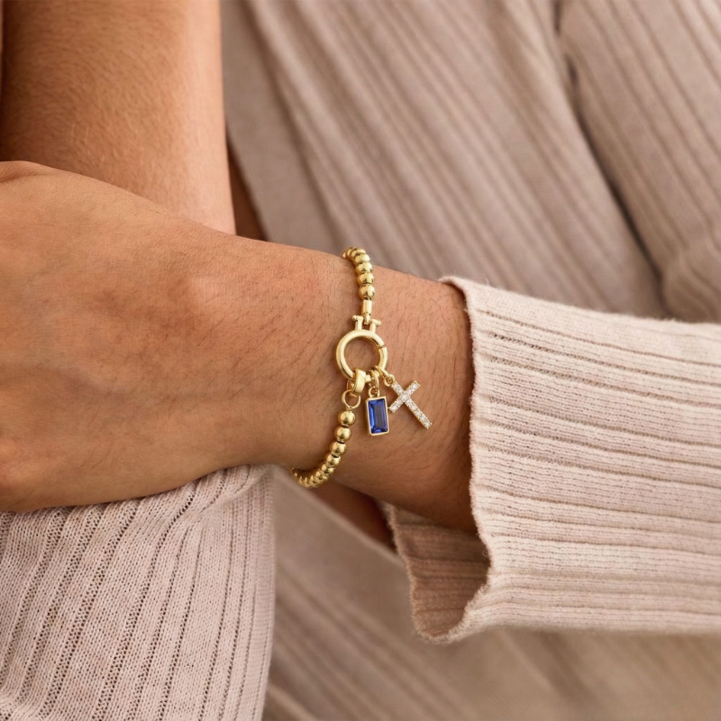 Arianna — Birthstone Cross Bracelet