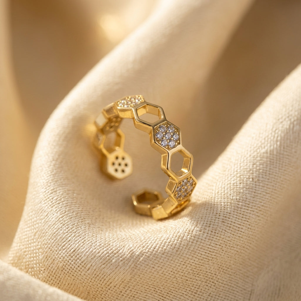 Eloise — Geometric Gold Open Ring