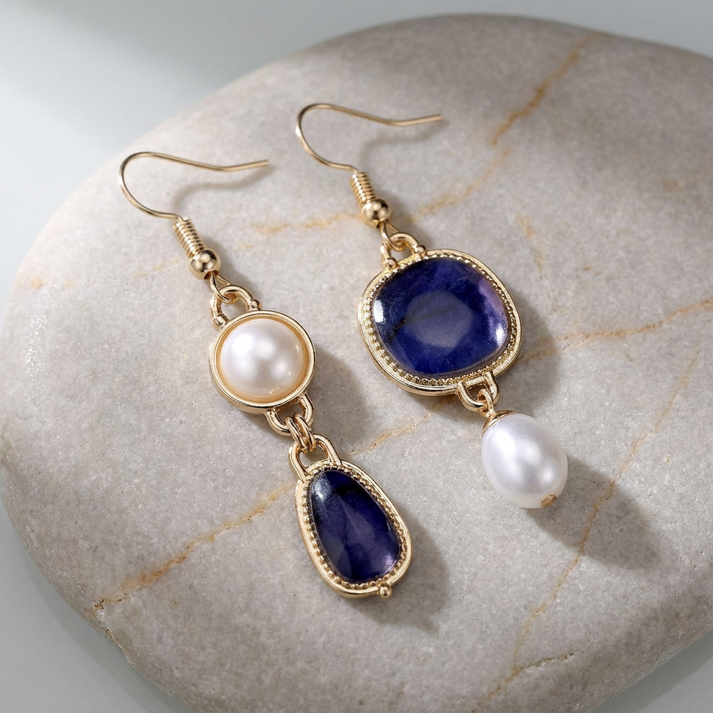 Vintage Natural Blue Stone Earrings