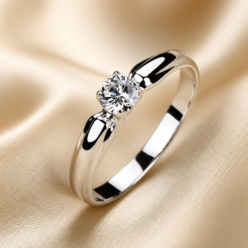 Nerys — White Gold Zirconia Minimalist Ring