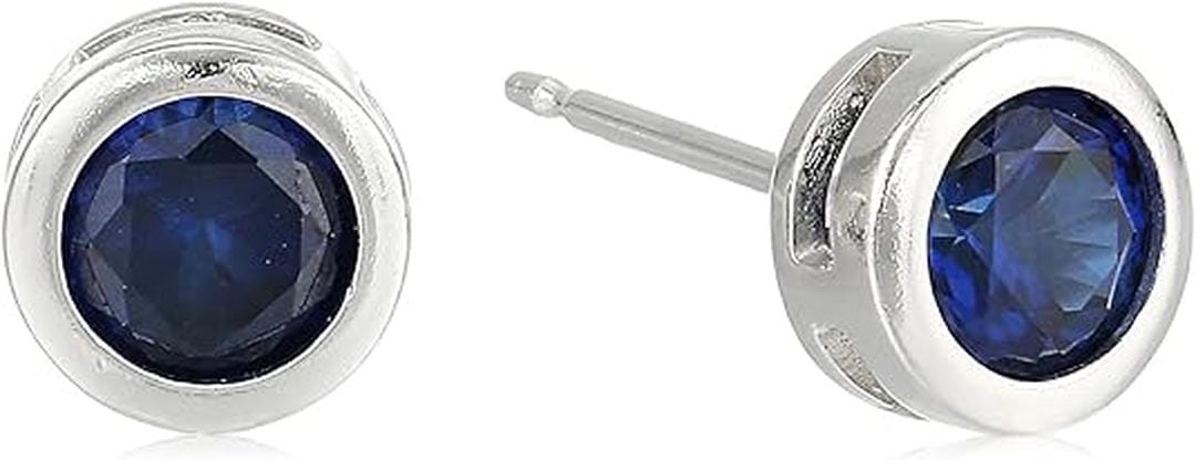 Kamila — Sapphire Bezel Stud Earrings