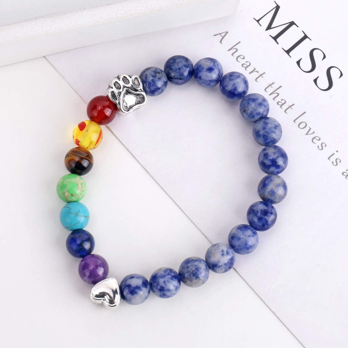 Vivi — Rainbow Bridge Memorial Bracelet – 7 Chakra Bead Gift for Pet Loss