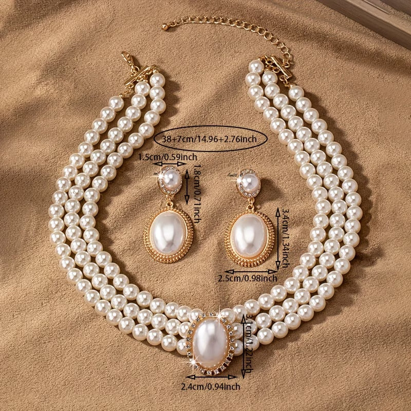 Edith — Classic Pearl Strand Jewelry Set