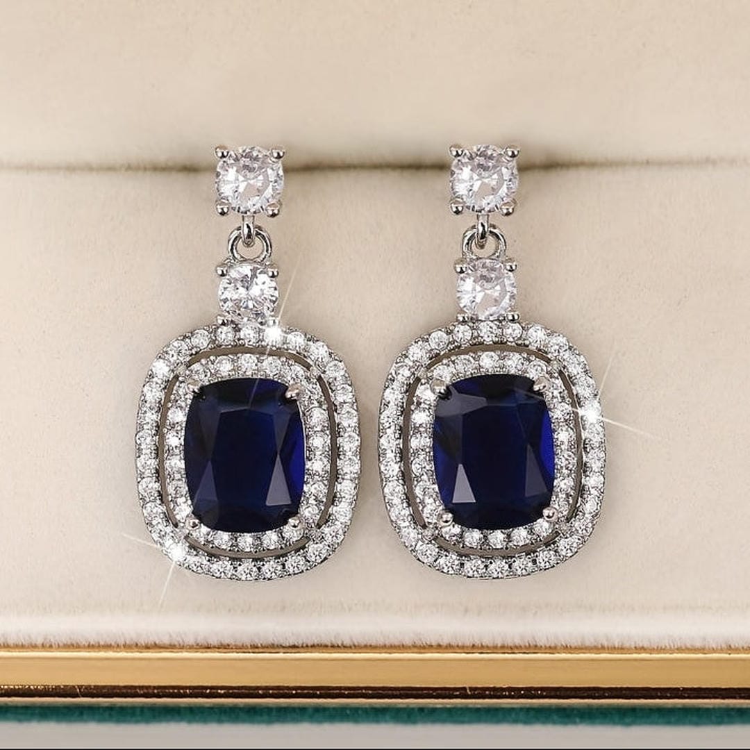 Bianca — Sapphire Pavé Oval Drops