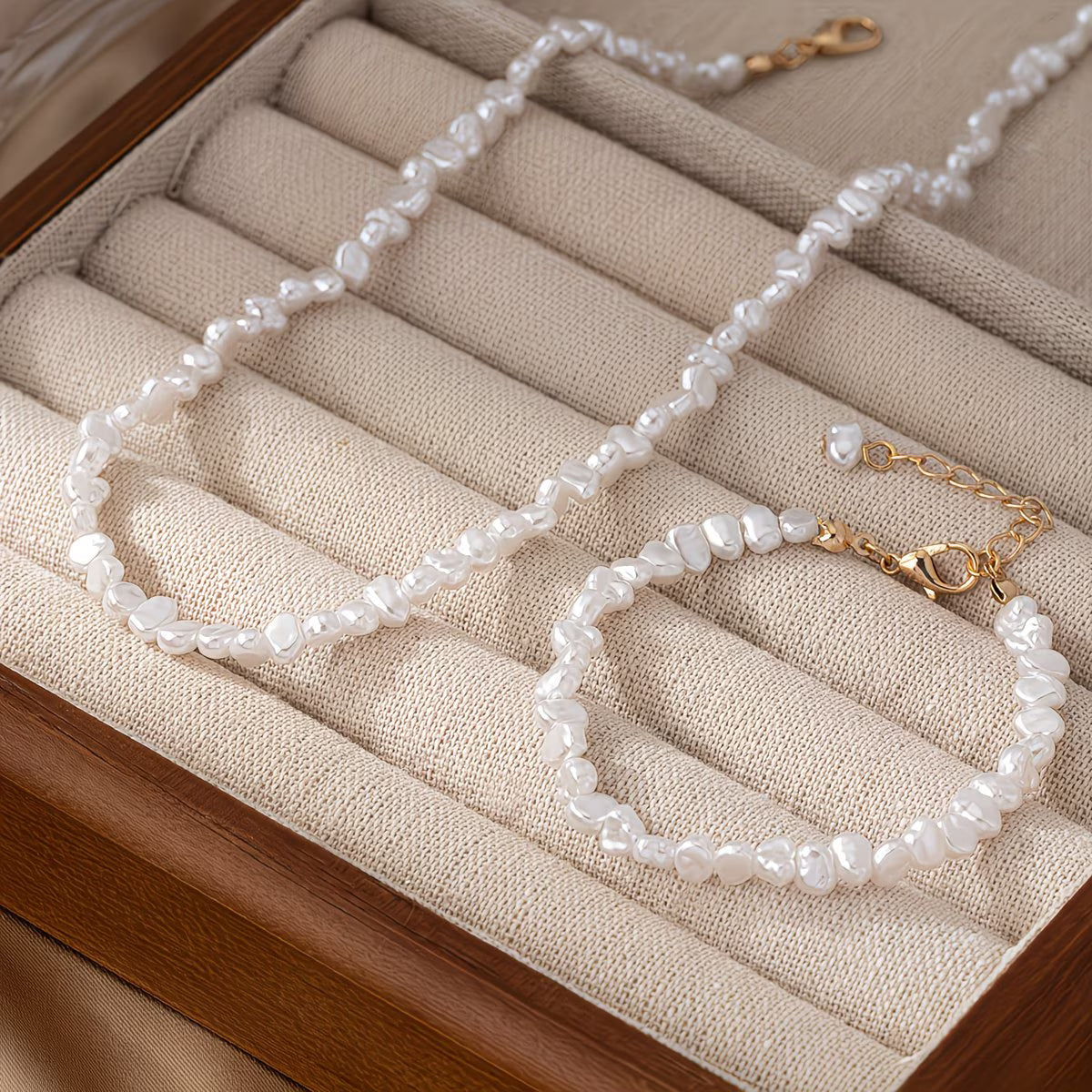 Violet — Baroque Pearl Necklace & Bracelet Set