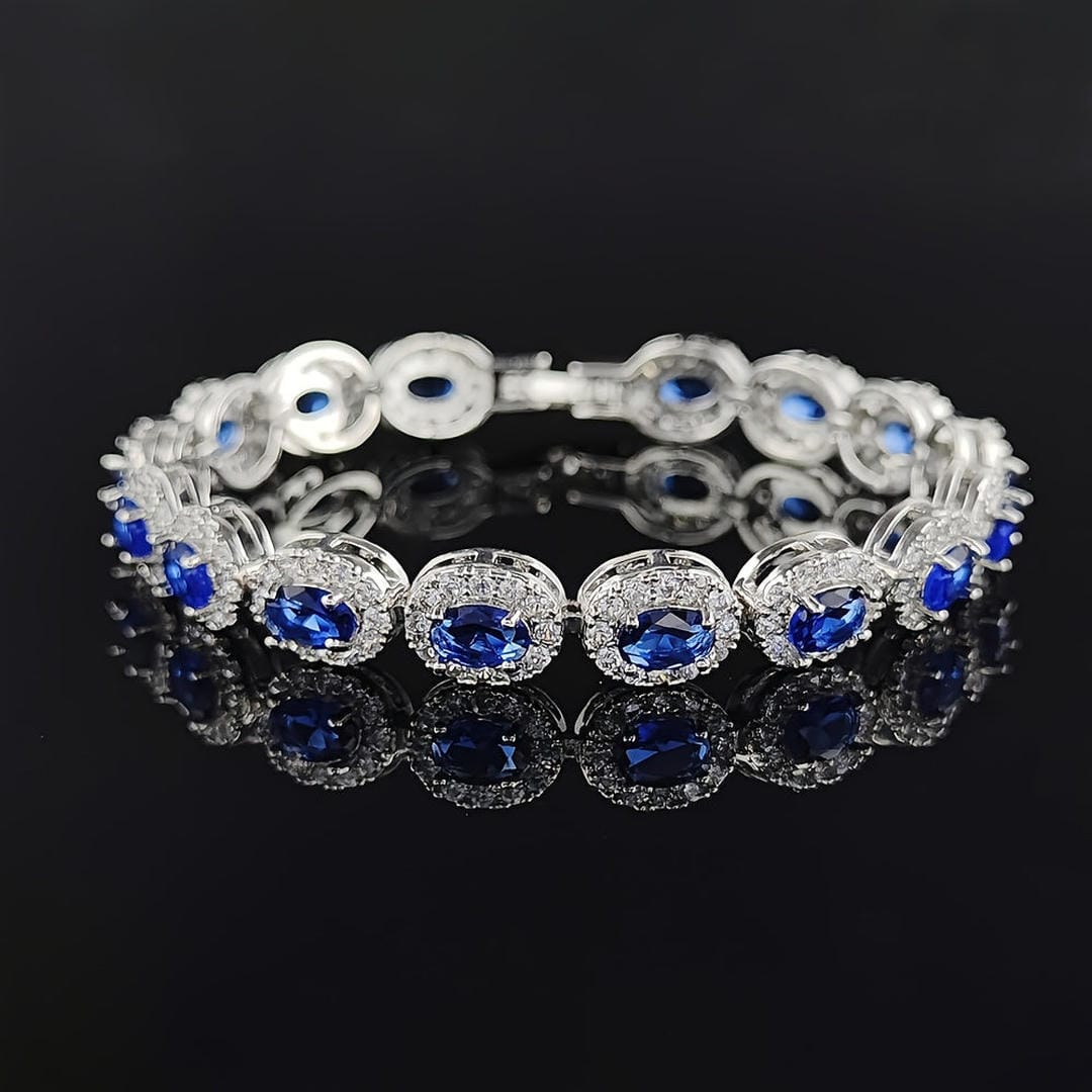 Yvette — Vintage Sapphire Oval Bracelet