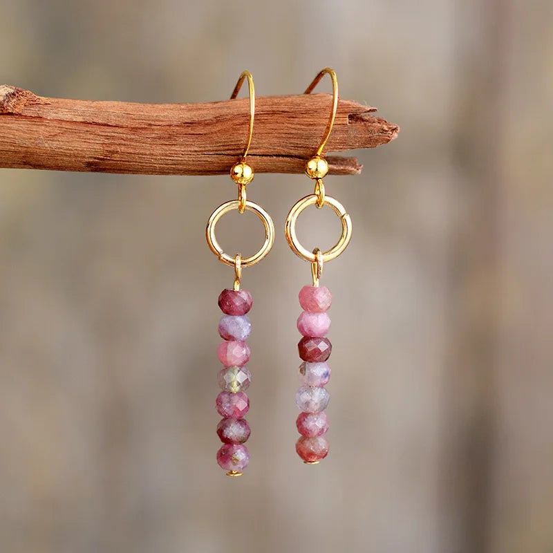 Marenna Rosette Jasper Bead Hoop Earrings