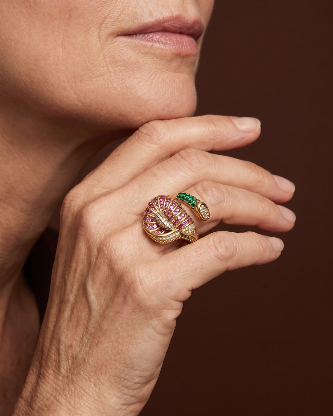 Lilith — Abstract Flower Crystal Ring