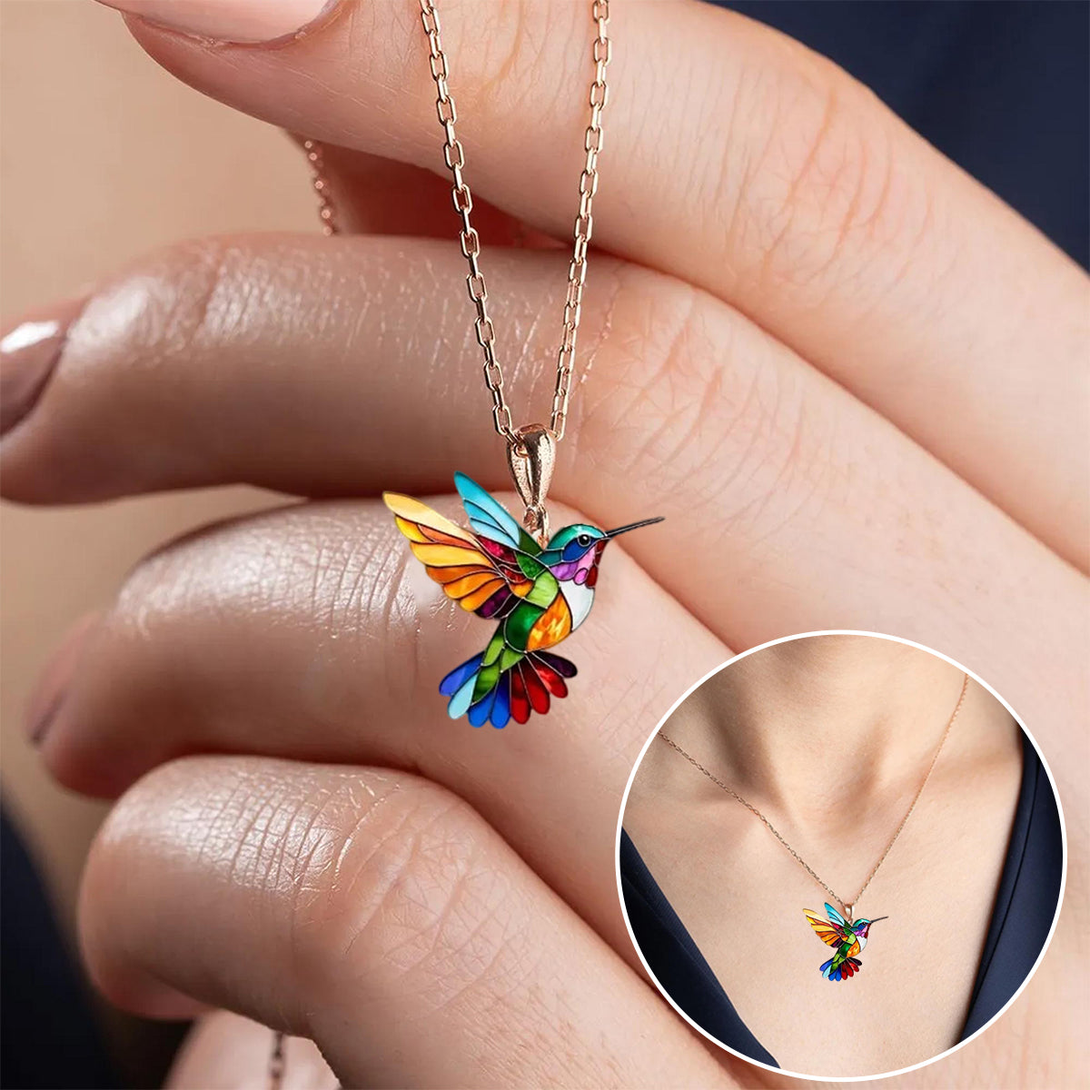 Kenzie — Beautiful Hummingbird Necklace with Bonus Earrings