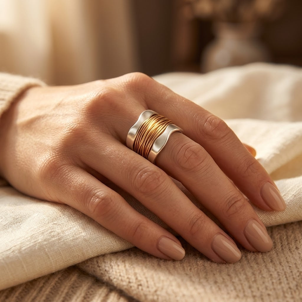 Lise — Gold & Silver Wrap Ring