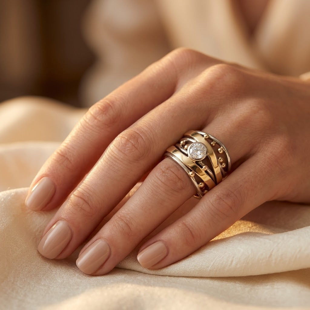 Sabine — Gold & Silver Wrap Ring