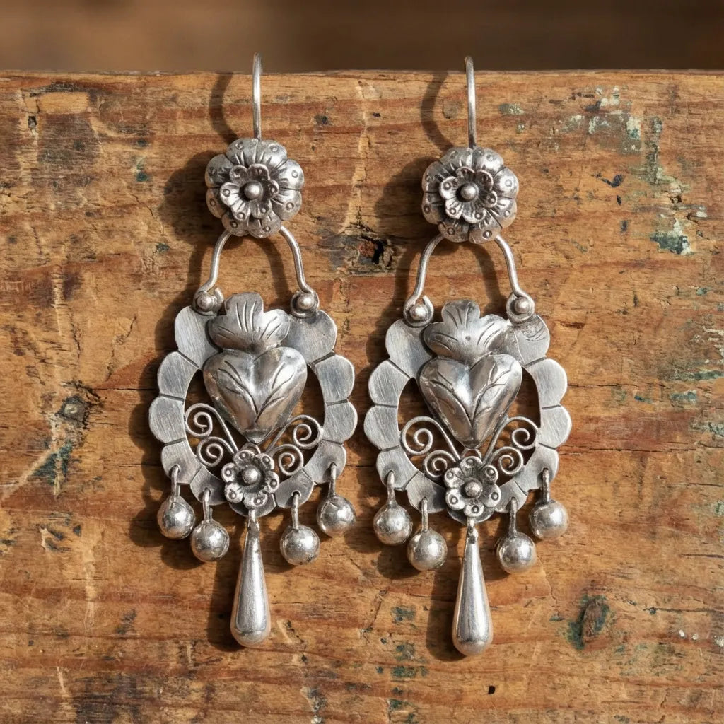 Vintage Bohemian Hollow Engrave Flower Earrings