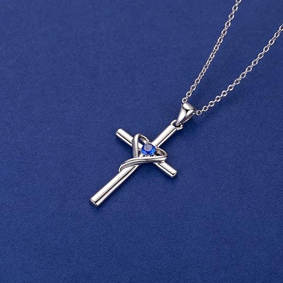 Rowan — Sapphire Cross Necklace