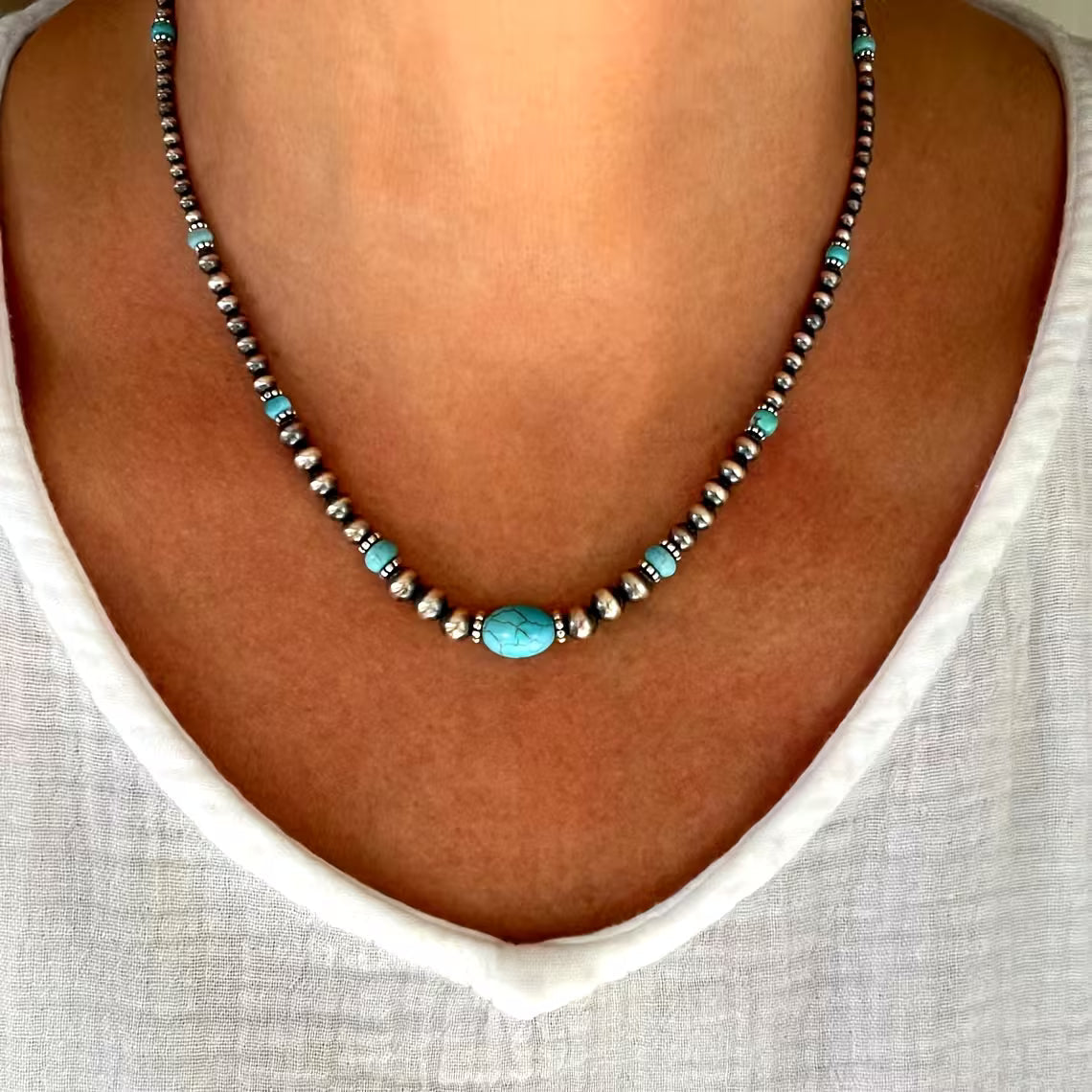 Selena — Turquoise Necklace & Earrings Set