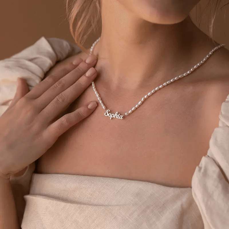 Agata — Freshwater Pearl Name Necklace