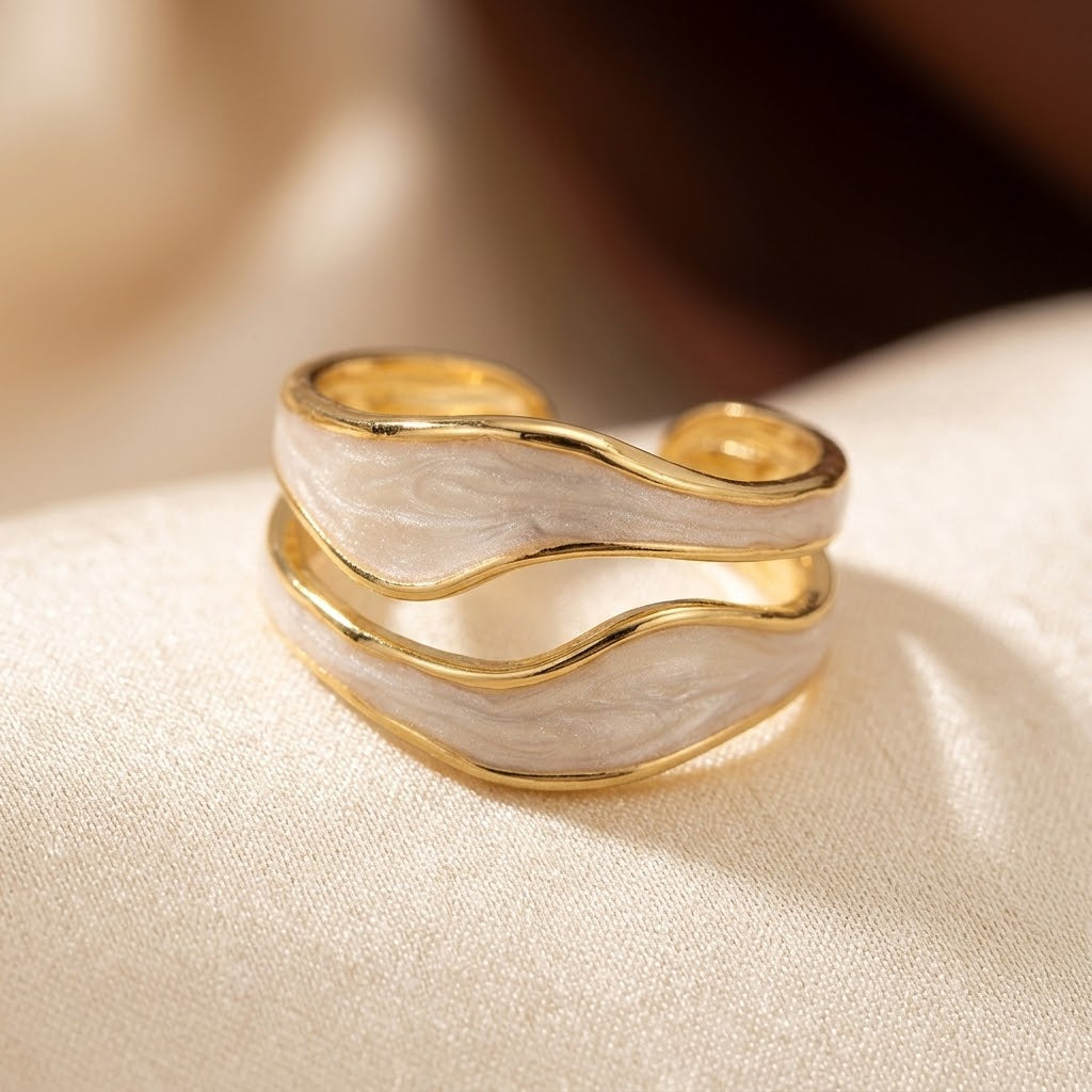 Francoise — Sculptural Gold & Silver Cuff Ring