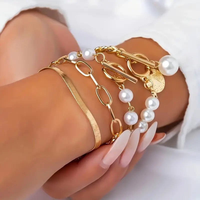 Bonnie — Luxe Layered Pearl Bracelet Set