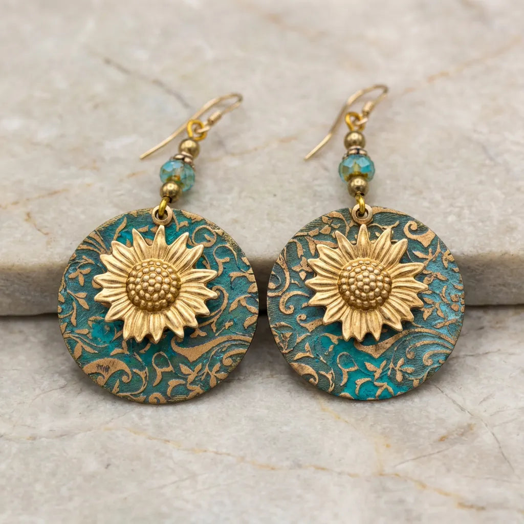 Vintage Brown Daisy Earrings