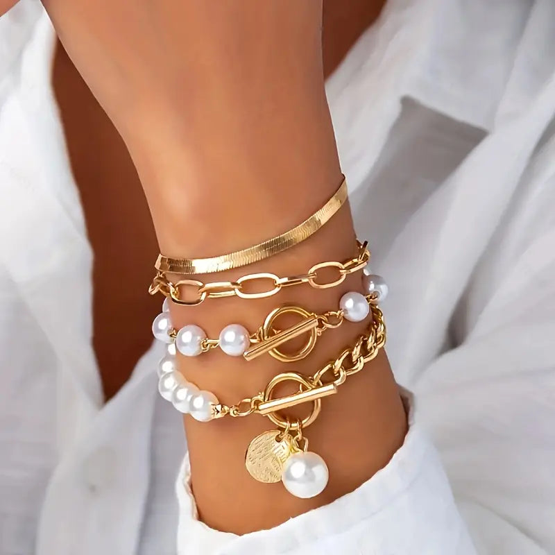 Bonnie — Luxe Layered Pearl Bracelet Set