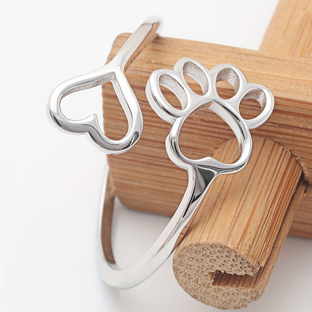 Sunny — Paw Print & Heart Ring