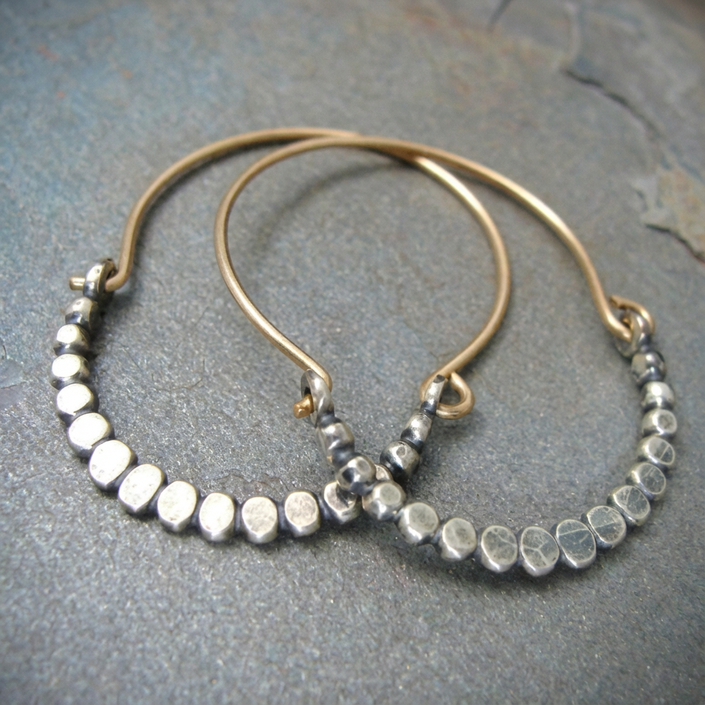 Boho cubic silver earrings